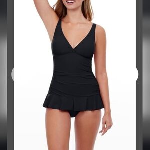 Profile by Gottex Tummy Control Swim Dress One piece Swimsuit Size 6